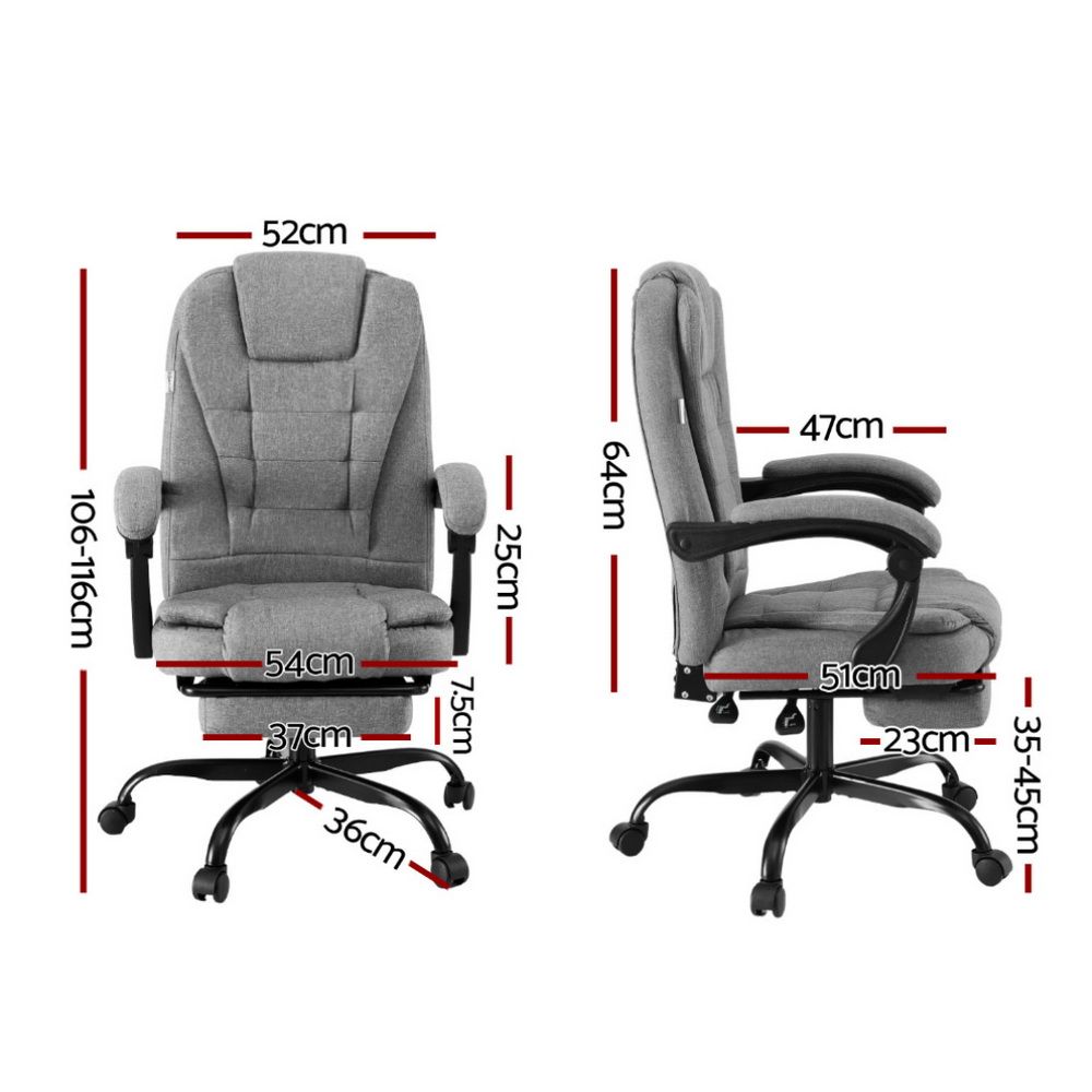 Busselton grey fabric executive office chair with footrest