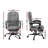 Busselton grey fabric executive office chair with footrest