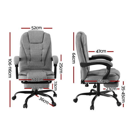 Busselton grey fabric executive office chair with footrest