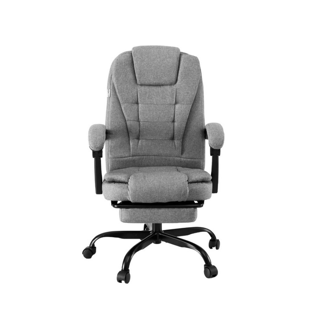 Busselton grey fabric executive office chair with footrest