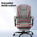 Busselton grey fabric executive office chair with footrest