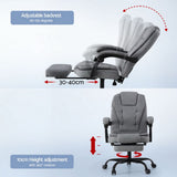 Busselton grey fabric executive office chair with footrest