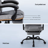 Busselton grey fabric executive office chair with footrest