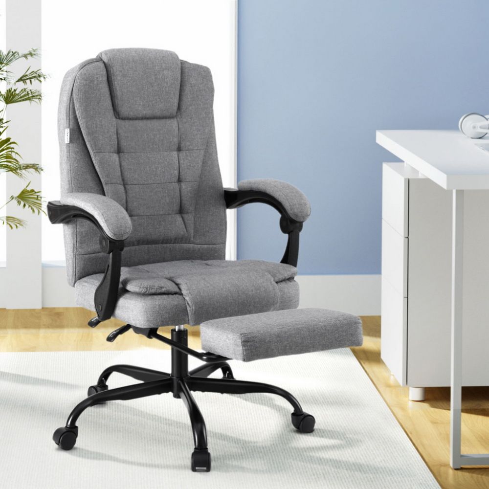 Busselton grey fabric executive office chair with footrest