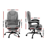 Artiss Executive Office Chair with Footrest Grey High-Back Fabric — Allure Home Collections