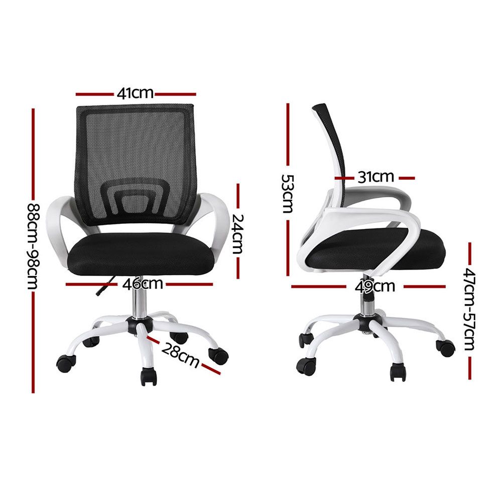 Kinross white mesh office chair pair, view 2