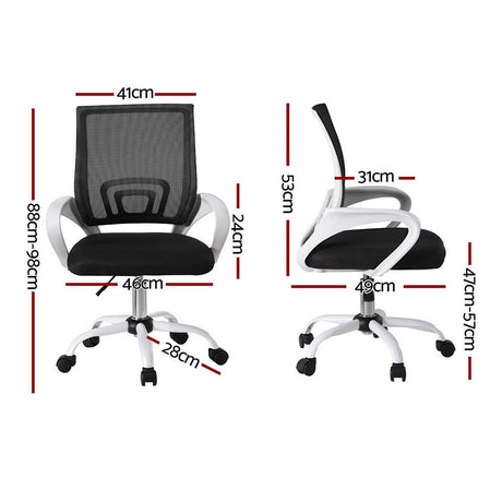 Kinross white mesh office chair pair, view 2