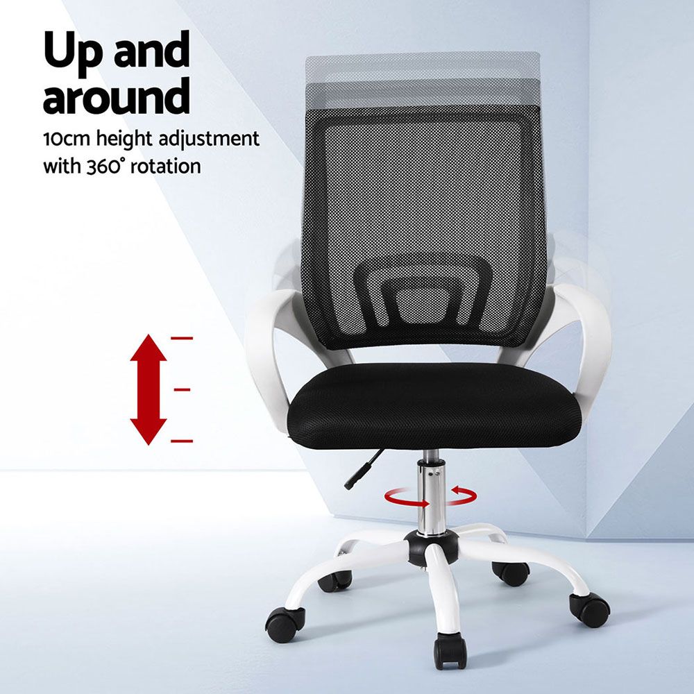 Kinross white mesh office chair pair, view 4