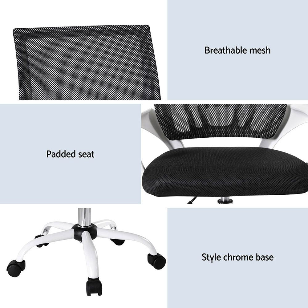 Kinross white mesh office chair pair, view 6