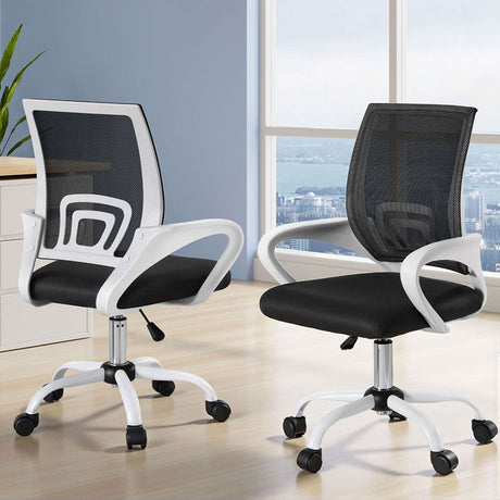 Kinross white mesh office chair pair, view 7