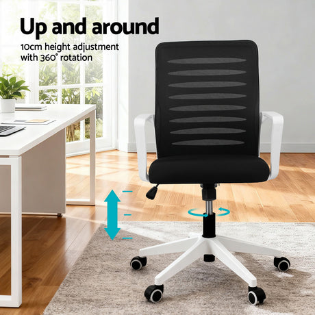 Capel black and white ergonomic mesh office chair