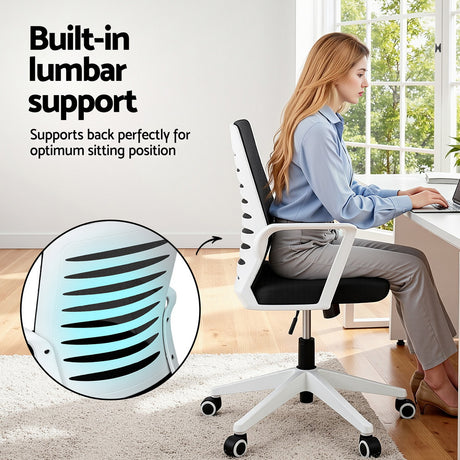 Capel black and white ergonomic mesh office chair