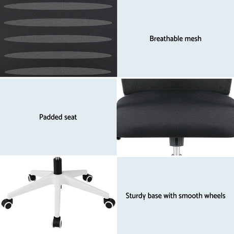 Capel black and white ergonomic mesh office chair