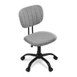 Pingelly grey armless fabric office chair in a small home office