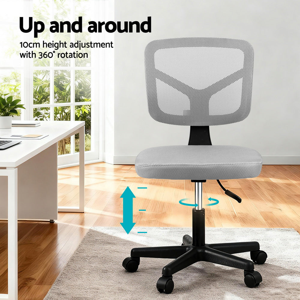Dwellingup grey armless ergonomic mesh office chair