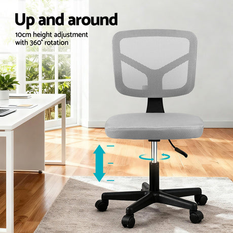 Dwellingup grey armless ergonomic mesh office chair
