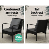 Gardeon 4-Piece Rattan Outdoor Sofa Set