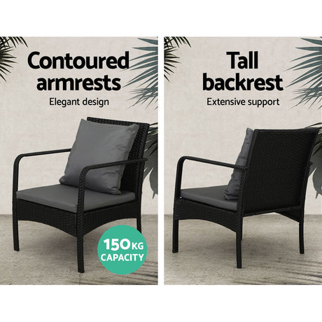 Gardeon 4-Piece Rattan Outdoor Sofa Set