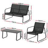 Gardeon 4-Piece Elegant Outdoor Sofa Set