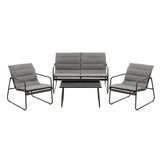 Gardeon 4 Piece Outdoor Sofa Set Table and Chairs with Cushion Textilene — Allure Home Collections