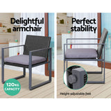 Gardeon Black 4-Piece Rattan Sofa Set