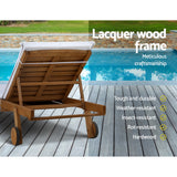 Gardeon Adjustable Wooden Sun Lounge