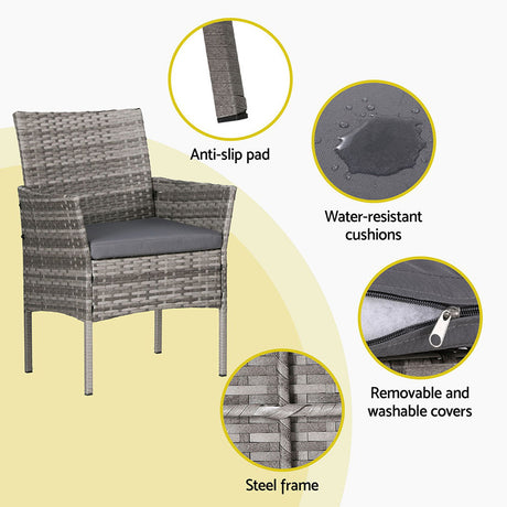 Gardeon 4-Seater Weather-Resistant Wicker Sofa Set