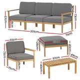 Yardie Outdoor Sofa Set, Timber, 6 Piece