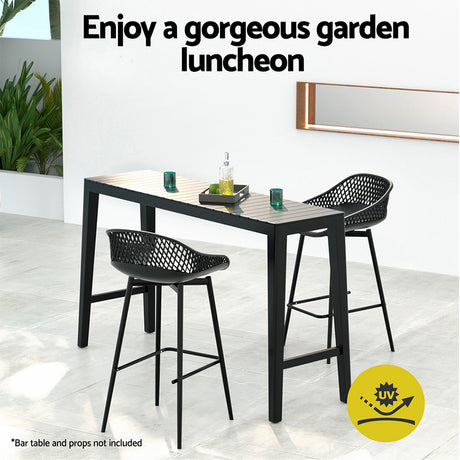 Anna Bay Outdoor Bar Stool Black 4