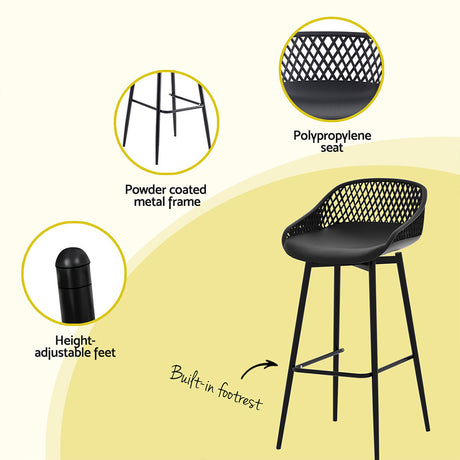 Anna Bay Outdoor Bar Stool Black 6