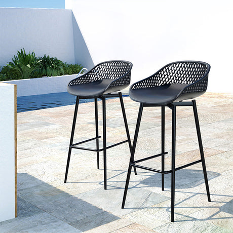 Anna Bay Outdoor Bar Stool Black 7