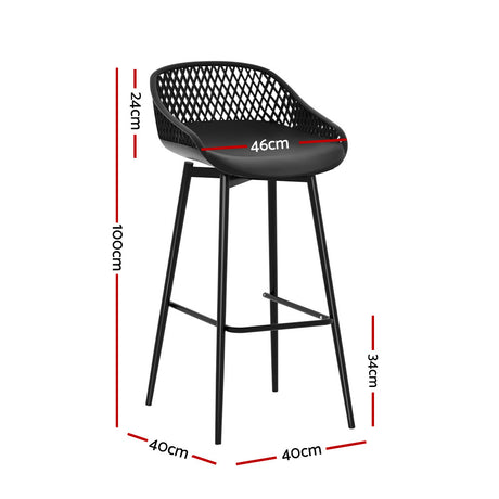 Shoal Bay Outdoor Bar Stool Black 2