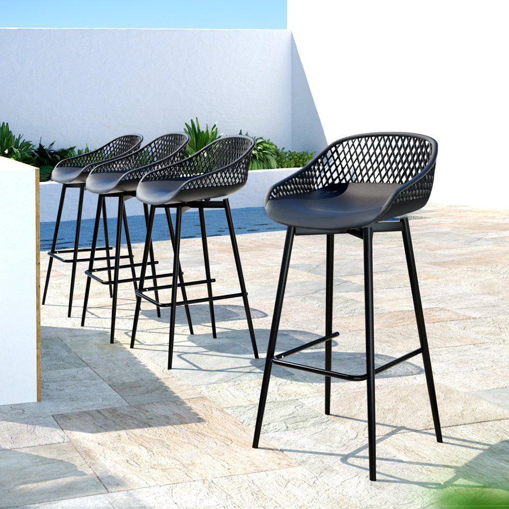 Shoal Bay Outdoor Bar Stool Black 6