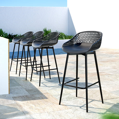Shoal Bay Outdoor Bar Stool Black 6