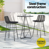 Side profile of Gardeon outdoor rattan bar stool showing footrest — Allure Home Collections