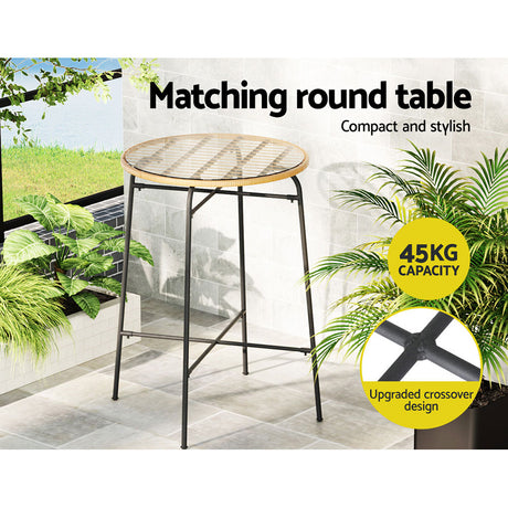 Gardeon Elegant 3-Piece Wicker Bar Set