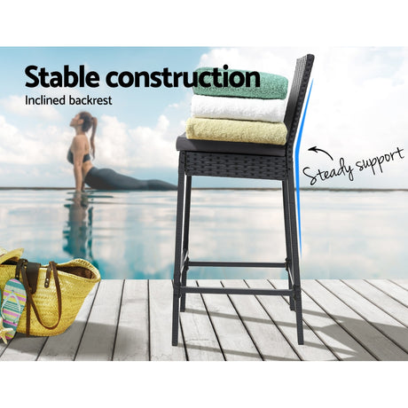 Gardeon Elegant 2-Piece Outdoor Bar Stools Set