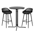Gardeon 3 Piece Outdoor Bar Set Black Table and Stools — Allure Home Collections