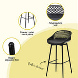 Gardeon 3 Piece Outdoor Bar Set Black Table and Stools — Allure Home Collections