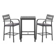 Gardeon 3 Piece Outdoor Aluminium Bar Set Stools and Table Black — Allure Home Collections
