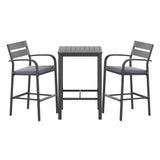 Gardeon 3 Piece Outdoor Aluminium Bar Set Stools and Table Black — Allure Home Collections
