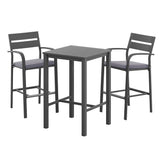 Gardeon 3 Piece Outdoor Aluminium Bar Set Stools and Table Black — Allure Home Collections