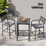 Gardeon 3 Piece Outdoor Aluminium Bar Set Stools and Table Black — Allure Home Collections