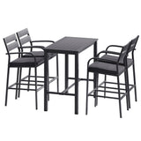 Gardeon 5 Piece Outdoor Aluminium Bar Set Table and Stools — Allure Home Collections