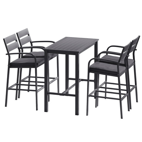 Gardeon 5 Piece Outdoor Aluminium Bar Set Table and Stools — Allure Home Collections