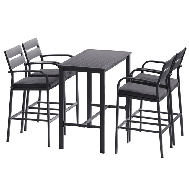 Gardeon 5 Piece Outdoor Aluminium Bar Set Table and Stools — Allure Home Collections