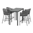 Gardeon 5 Piece Outdoor Bar Set Rope Chairs and Dining Table — Allure Home Collections
