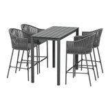 Gardeon 5 Piece Outdoor Bar Set Rope Chairs and Dining Table — Allure Home Collections