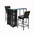 Gardeon 3 Piece Outdoor Bar Set Wicker Table and Stools — Allure Home Collections