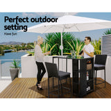Gardeon 3 Piece Outdoor Bar Set Wicker Table and Stools — Allure Home Collections